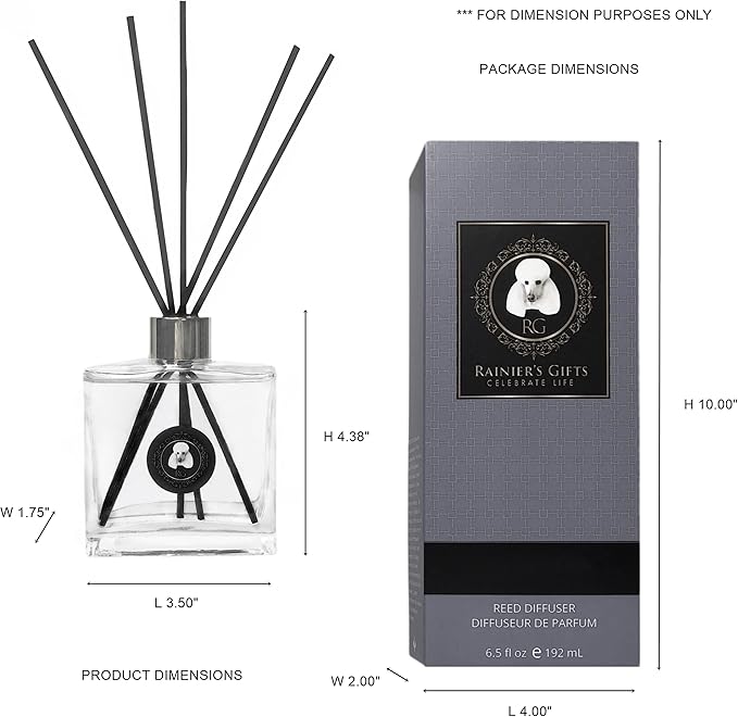 Rainier’s Gifts Reed Diffuser Set (Exotic Bamboo) - Scented Oil Diffuser Sticks - Home Fragrance Aromatherapy Air Freshener 6.5 fl oz