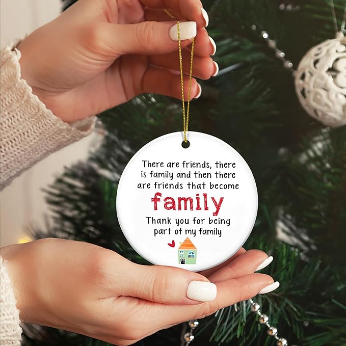 Friend Gifts for Women, Men, Christmas Ornaments - Friendship, BFF, Bestie, Friend Birthday Gifts for Friends, Work Bestie Gift Ideas - Christmas Tree Decoration Ceramic Ornament