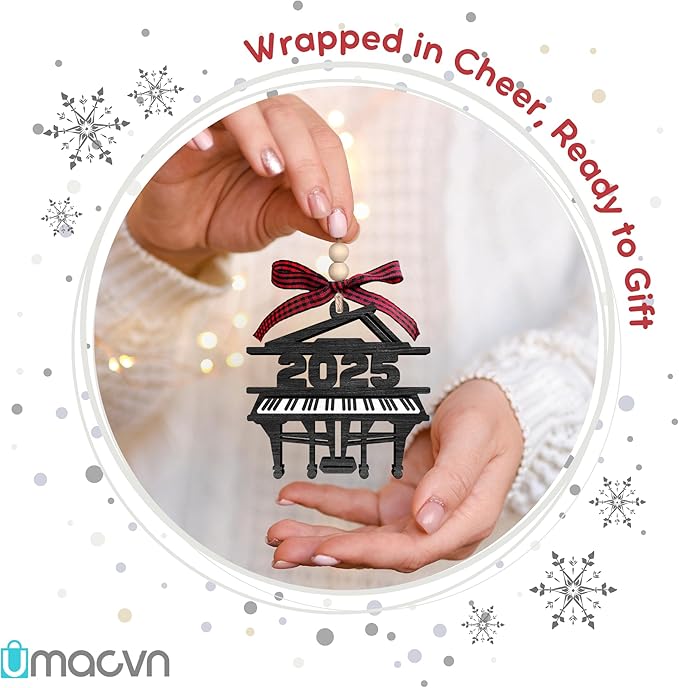 Piano Ornament - Piano Ornaments, Musical Ornaments for Christmas Tree - Music Gifts for Teacher, Players, Lovers - Music Lovers Gifts - 2 Layered Wood Ornament 2025