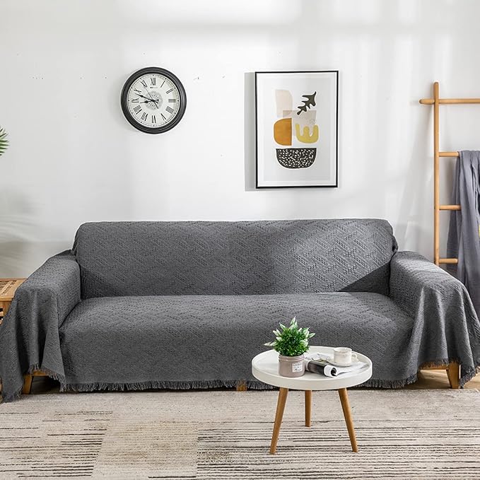 AIVIA Couch Cover Sheet Blanket, Oversized Couch Covers for 3-4 Cushion High Backed Backrest Sofa, Extra Large Furniture Decoration Covers Sofa Slipcovers, L Shape U-Shaped Sectional Protector