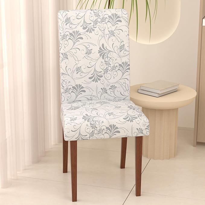 Stretch Dining Chair Covers Set of 4,Floral Print Chair Covers,Soft Removable Washable,Pet Friendly Furniture Protector,Universal Chair Slipcovers for Home, Kitchen,Ceremony Dining Room Seat
