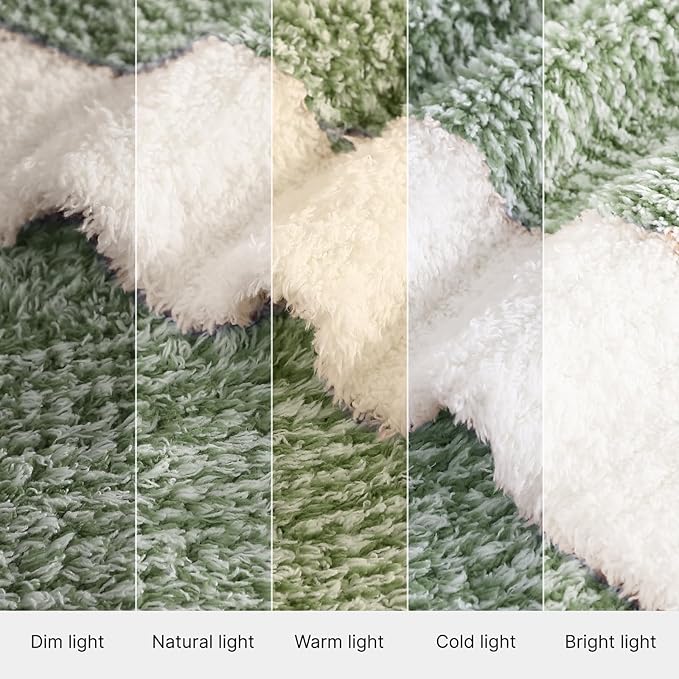 WRENSONGE Throw Blanket Cationic Dyeing Green Soft Cozy Fluffy Warm Hand Made Throw Blankets for Couch, Sofa, Chair, Bed, Camping, Picnic, Travel Lightweight Bed Blanket - 50"x60"
