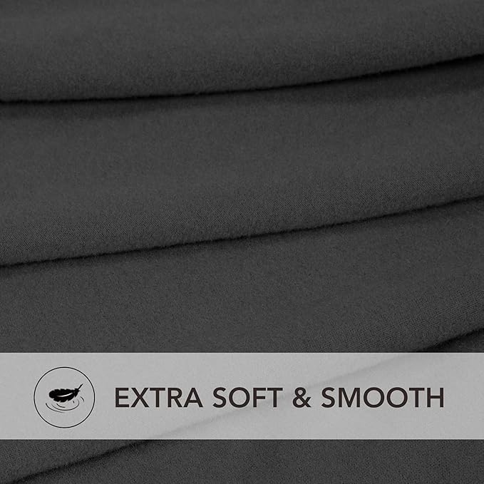 PureFit Super Stretch Soft Form Fit Ottoman Cover Rectangle - Ottoman Slipcovers for Foot Stool & Folding Storage Furniture for Living Room with Nonslip Elastic Bottom (Small, Dark Gray)