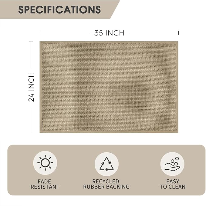 Artoid Mode Washable Non Slip Rubber Backing Kitchen Rugs Doormat, Absorbent Kitchen Floor Mats Front of Sink Kitchen Mats for Floor Home Decor 24x35 Inch
