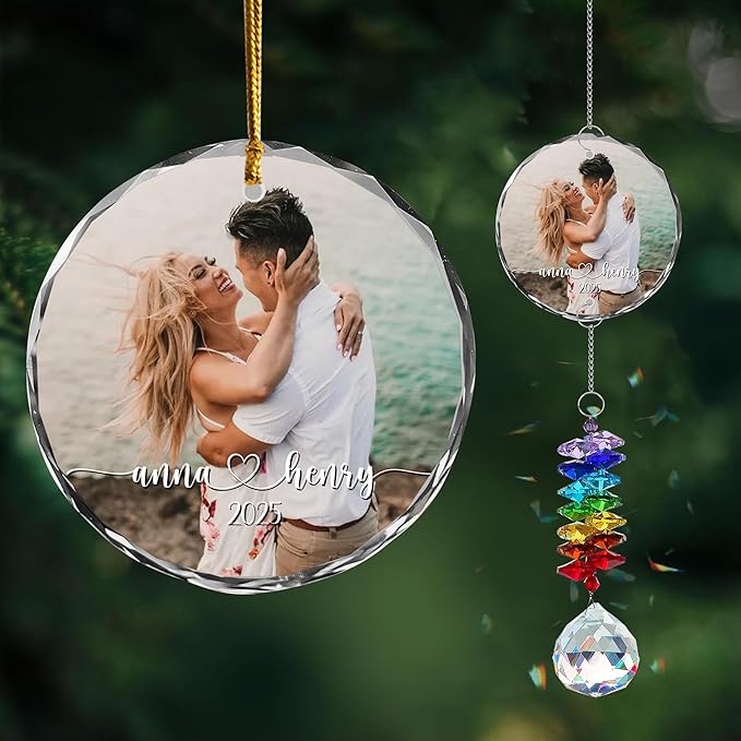 Personalized Wedding Anniversary Ornament – Custom 1st Year of Marriage Gift – Couple Christmas Ornament – Custom Name & Date Keepsake Decoration 2025