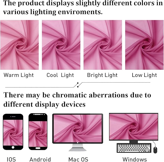 Lecloud Hot Pink Sheer Curtains 78 Inches Long 2 Panels, Rod Pockets Solid Voile Living Room Curtains for Bedroom Dining Room, Light Filtering Airy Modern Farmhouse Drapes, Each Panel 42" W x 78" L