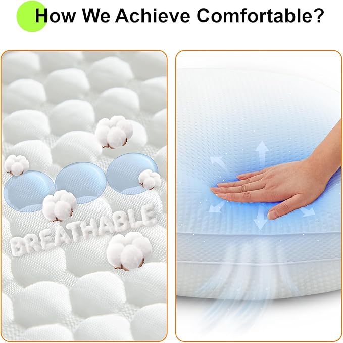 24x24 Pillows Inserts Set of 2, Throw Pillows 24 Inch Premium Down Alternative Pillow Inserts, 24 by 24 Square Premium Cushion with 100% Cotton Cover for Bed, Sofa, Couch