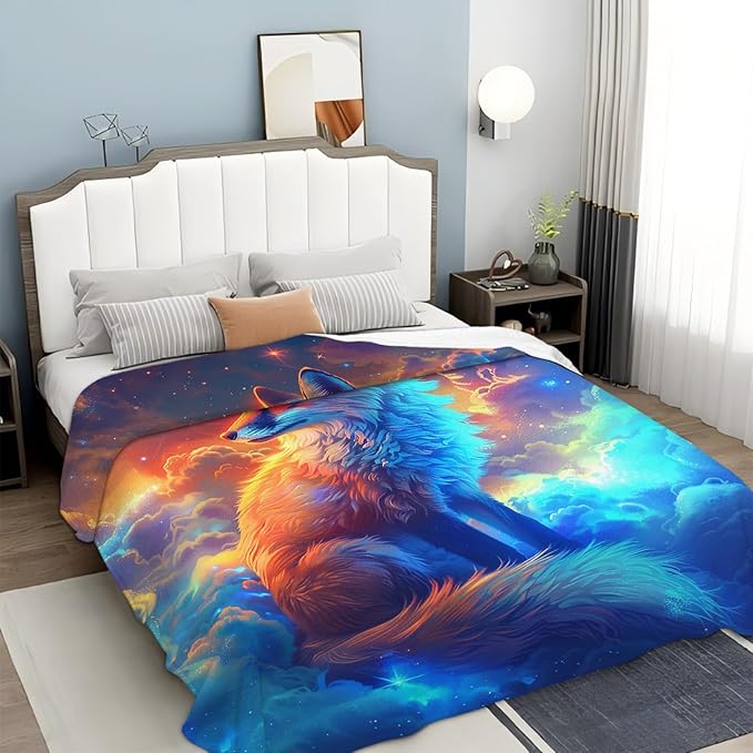 Tijuboni Fox Throw Blanket Fox Gifts for Girls Boys Women Men Kids Adults Soft Flannel Fleece Blanket for Couch Sofa Bed Home Decor 40"x50"