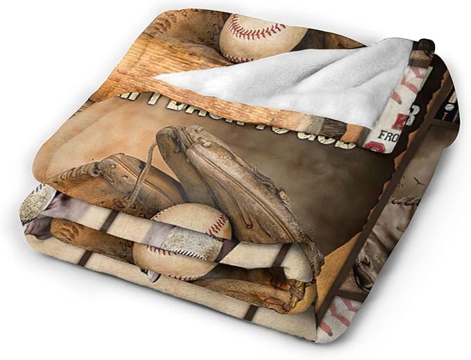 Baseball Blanket Cozy Plush Flannel Fleece Sports Throw Blanket for Boys Girls Kids Ultra Soft Lightweight Fuzzy Blankets Gifts for Bed Couch Sofa 50"x40"