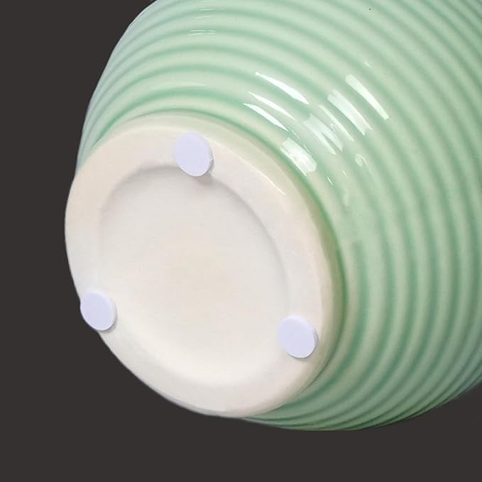 Sunddo Green Ceramic Vase 6 Inch - Small Modern Decorative Vase with 1 Handle for Home Decor, Boho Decor, Room, Bathroom, Living Room, Kitchen, Office