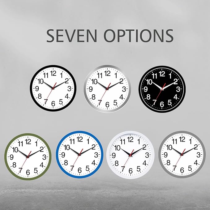 Wall Clock Modern 8 Inch Battery Operated Silent Non Ticking Small Analog Clock Decorative for Bedroom Kitchen Bathroom Office Home (Blue)