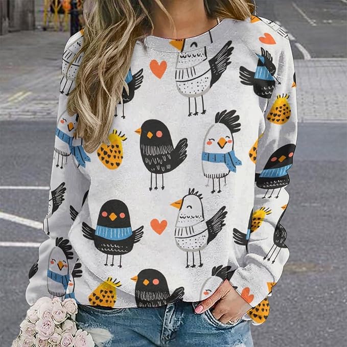 Thanksgiving Sweatshirt for Women Crewneck Pullover Casual Graphic Long Sleeve Shirts Sweater