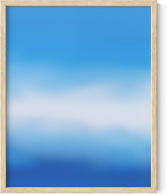 HAUS AND HUES Modern Abstract Wall Art - Blue and Green Living Room Art, Modern Artwork for Walls, Minimalist Picture for Living Room(Blue Tie-Dye, Beige Frame, 16x20)