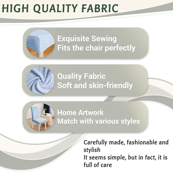 Chair Covers for Dining Room Chair Covers Set of 4 Stretch Spandex Kitchen Chair Protector Slipcover Removable Washable Dining Chair Covers for Home, Party, Ceremony, Banquet (Blue)