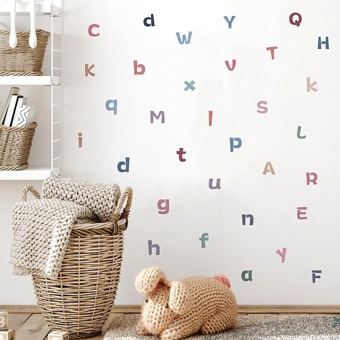 Large Alphabet Stickers, Peel and Stick Colorful Letters Wall Decals, Multicolor Early Learning Decor for Bulletin Board Classroom Window Door Mailbox Home Decor