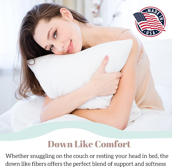 Pillowflex Synthetic Down Pillow Insert - 21x37 Down Alternative Pillow, Ultra Soft Oversized King Bed Sleeping Pillow, Large Rectangle Sham - 1 Decorative Pillow Form