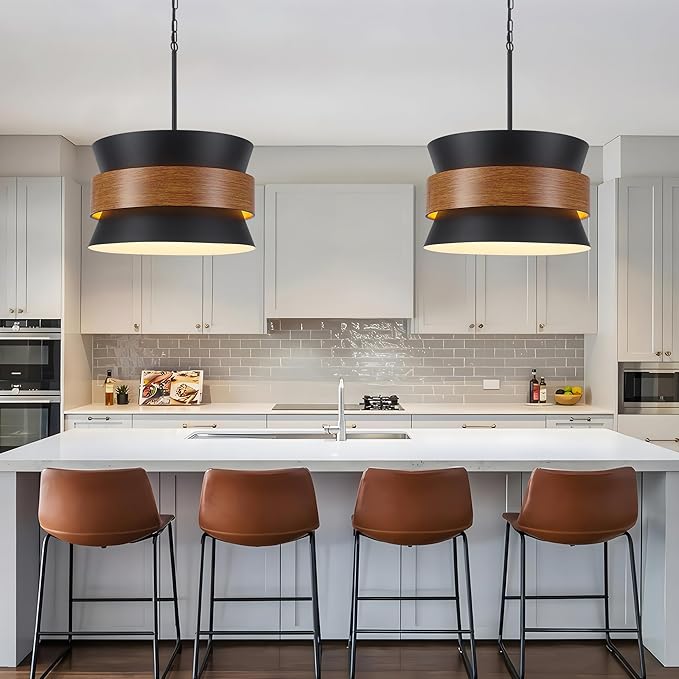 5 Light Large Farmhouse Chandelier, Black Vintage Industrial Light Fixture, Rustic Round Coastal Pendant Light Adjustable Hanging for Dining Room Living Room Kitchen Island Foyer Hallway