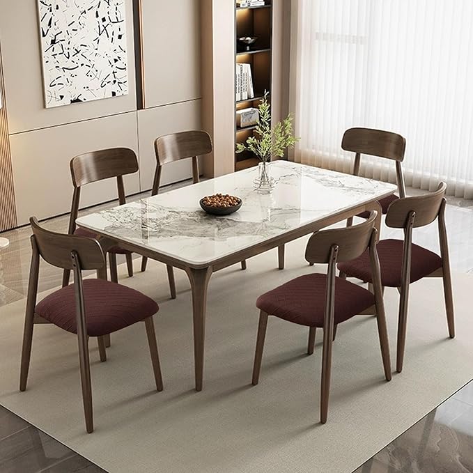 Waterproof Chair Seat Covers Set of 4 for Dining Room, Stretch Removable Washable Chair Seat Slipcovers for Home, Restaurant, Banquet,Kitchen Chair Seat Cushion Protector (Chocolate,Small)