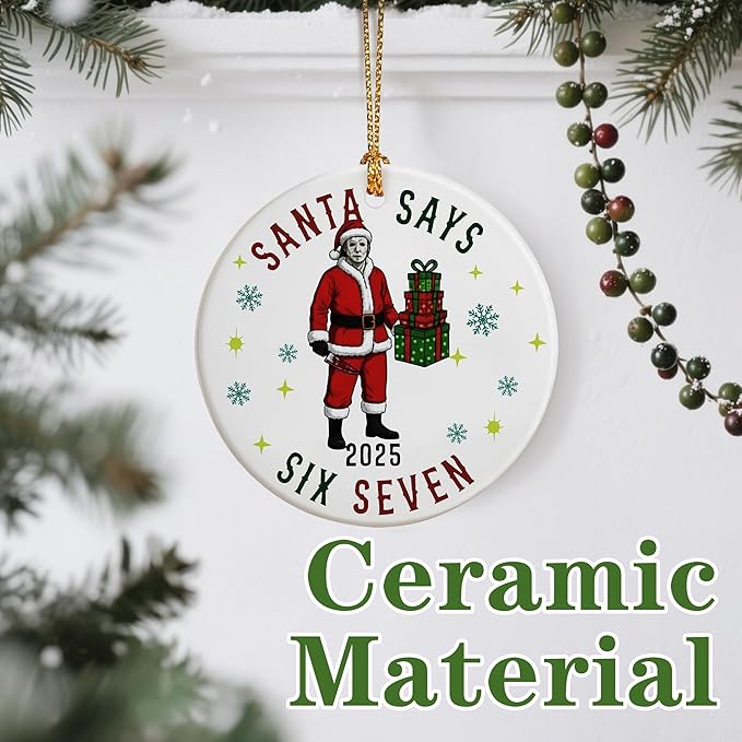 Six Seven Christmas Ornaments 2025 | Michael Myer Horror Ornament | Funny 67 Meme Ornament | 67 Gifts | Trending Ornaments | Christmas Decor | Gen Z Alpha Xmas Gift