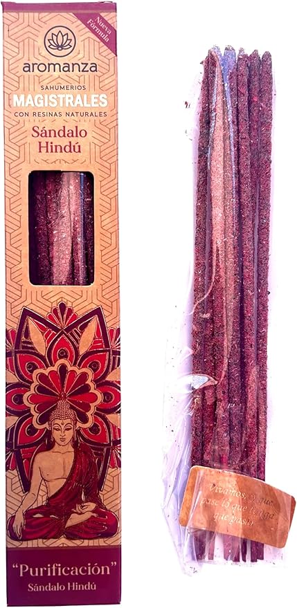 Masterful Incense Sticks 8 u Hindu Sandalwood – The Sacred Essence of Purification & Tranquility- Aromanza.