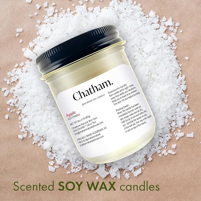 3 Pack 6oz Seed Candles in Glass with Lid, No Waste Candles, Soy Wax, Natural Cotton Wicks, Gift Set (Sweet)