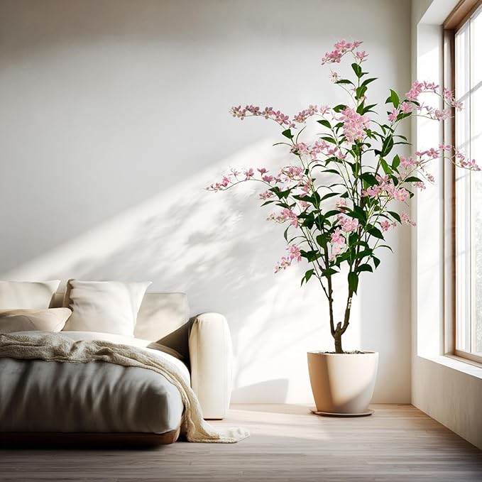 Artificial Tree Faux Jasmine Tree 6ft Tall Fake Jasmine Plant in Pot Fake Silk Tree Faux Plants Indoor