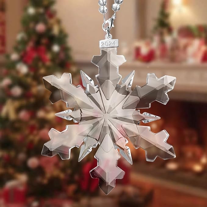 XIANGBAN 2025 Edition Snowflake Ornaments Crystal Christmas Ornaments Home Gifts (2025-Clear)