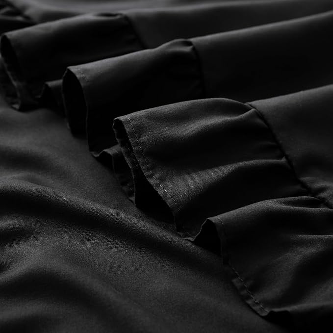 KKJIAF Ruffle Pillow Cases 26x26 Inches, Black Square Ruffled Pillow Covers Set of 2, Microfiber Wrinkle Resistant Pillow Shams with Envelope Closure for Sofa Bed Living Room