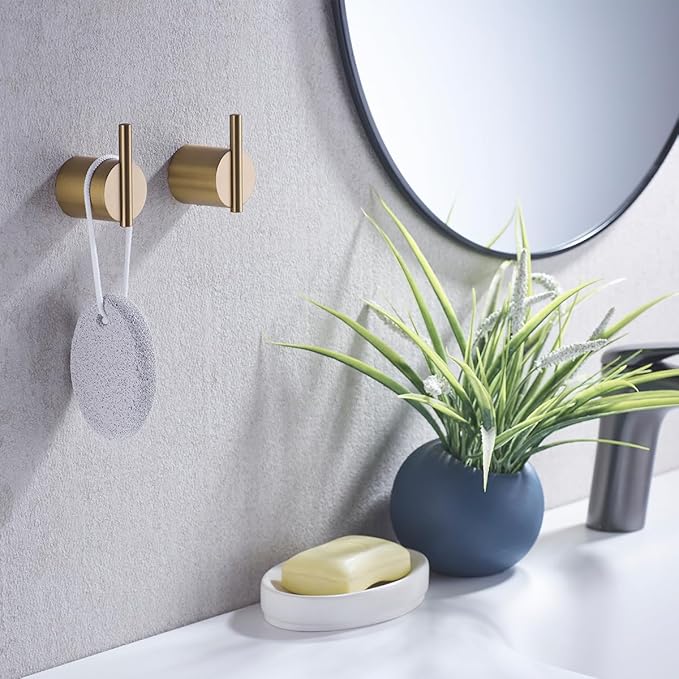 RANDOM Champagne Bronze Towel Hooks for Bathrooms Wall Mount Coat Hooks SUS304 Stainless Steel Hand Towel Robe Hook.RD-96068-8CB
