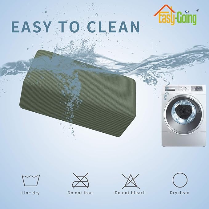 Easy-Going Stretch Ottoman Cover Folding Storage Stool Furniture Protector Soft Rectangle slipcover with Elastic Bottom(Ottoman Small,Greyish Green)