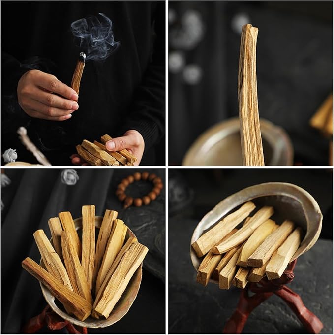 Palo Santo Incense Sticks 3pcs Natural Wooden Smudging Sticks Purifying Healing Meditation for Clearing and Relaxation Home Fragrance