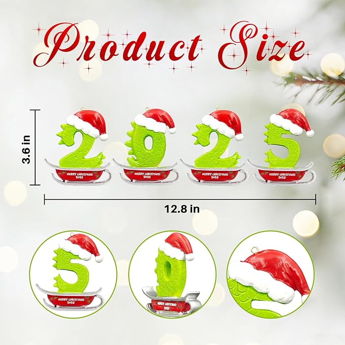 26 Letter Dinosaur Ornaments Christmas 2025, DIY Ornaments for Christmas Tree Decor, Alphabet Letters Xmas Pendant Decor Gifts for Family Friends Home (2025)