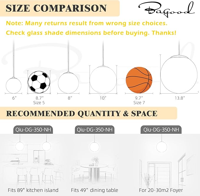 13.7" Globe Pendant Light Contemporary Globe Pendant Lights Kitchen Island 3 Light Gold Mid Century Pendant Light Clear Glass with Brass Finish Adjustable Hanging Light Fixture for Dining Room