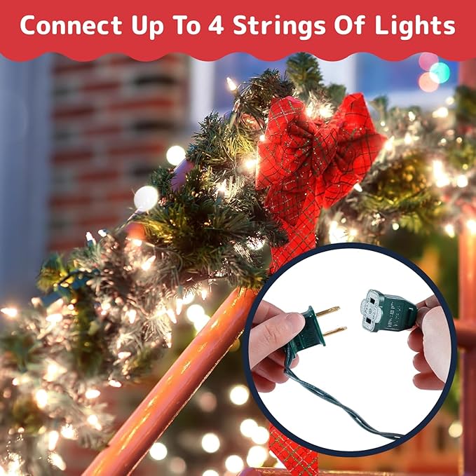 PREXTEX 200 Count Clear Christmas Tree Lights - 40 ft Warm Incandescent String Lights with Green Wire - Indoor and Outdoor Mini Light for Christmas, Holiday Decorations, Trees, Fences, Patios and More