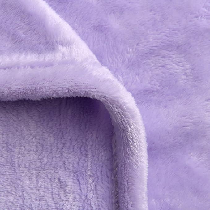 SOCHOW Flannel Fleece Blanket Throw Size, All Season Super Soft Cozy Blanket for Bed or Couch, Lilac, 50x60 inches