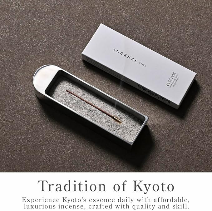 Kyoto Sandalwood Incense Sticks - Japanese Temple Aroma, Ideal for Relaxation & Meditation, Approx. 60 Sticks (0.044 Pounds) - Premium Quality Incense for Spiritual & Home Use incienso Nagomikobo