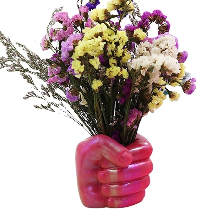 Fist Silicone Flower Pot Concrete Mold Succulent Planter Molds Vase Left Right Hand Pen Holder Storage Box Mould Epoxy Resin Clay Cement Moulds (Left Hand)