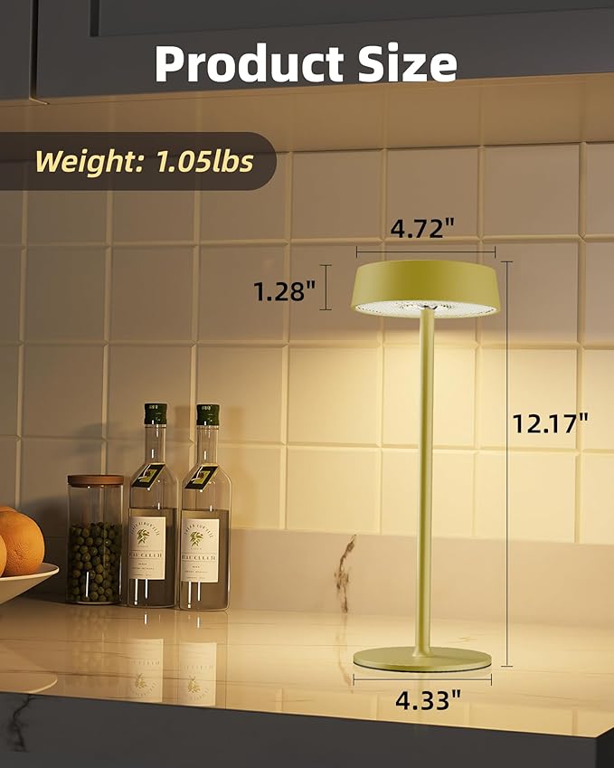 Cordless Lamp, Outdoor Waterproof, Dimmable Touch Control 3 Color Temperature, Battery Operated Portable, RGB, LED Memory Function, Rechargeable Table Lmap, Desk Lamp, Patio Dinning Restaurant Kitchen