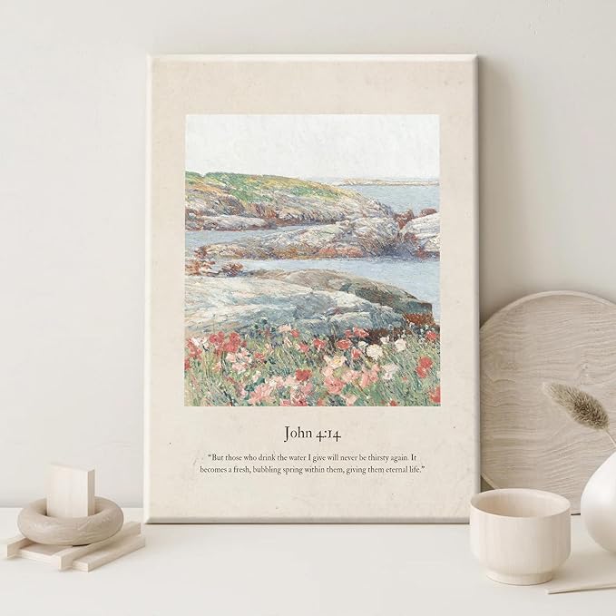 Christian Scripture Wall Art Set of 6 Bible Verse Canvas Wall Decor Psalm 23 Wall Art Religious Pictures Vintage Prints Christian Artwork Bible Verse Poster for Living Room 12x16 Inch Ready to Hang