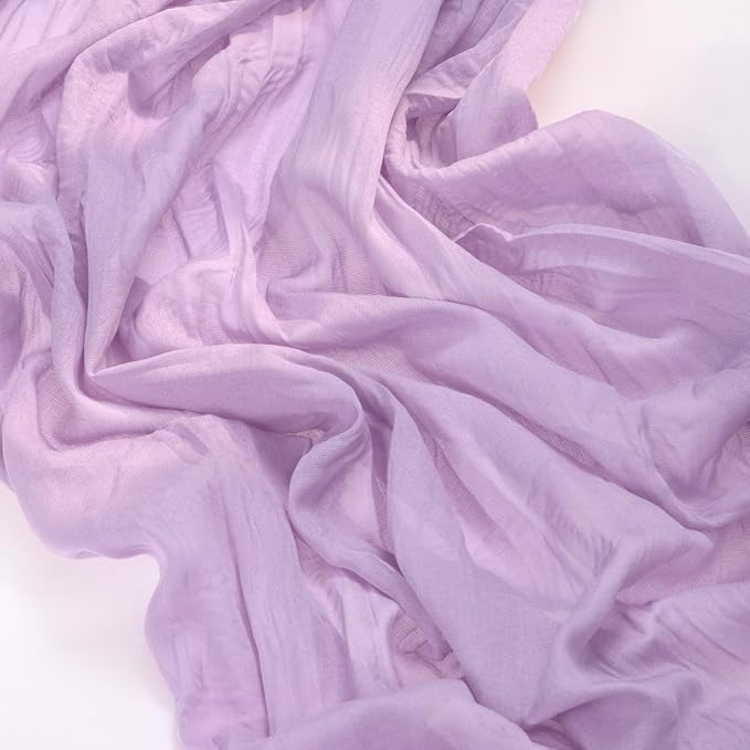 MLMC 8 Pack Lilac Purple Table Runner 10ft Rustic Lavender Cheesecloth Table Runner 35x120 Inches Gauze Cheese Cloth Decor for Fall Bridal Shower Baby Shower Birthday Wedding Decor
