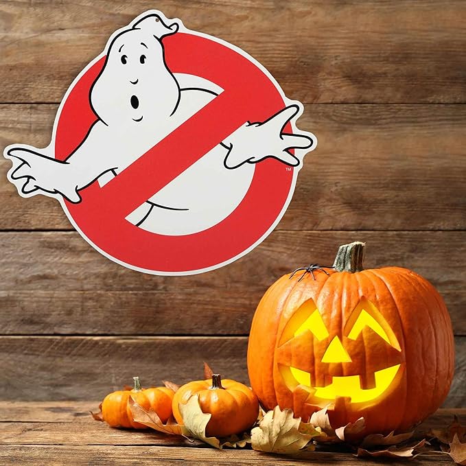 Ghostbusters Classic Logo Metal Sign - Vintage Ghostbusters Sign for Man Cave, Movie Room or Halloween Decor