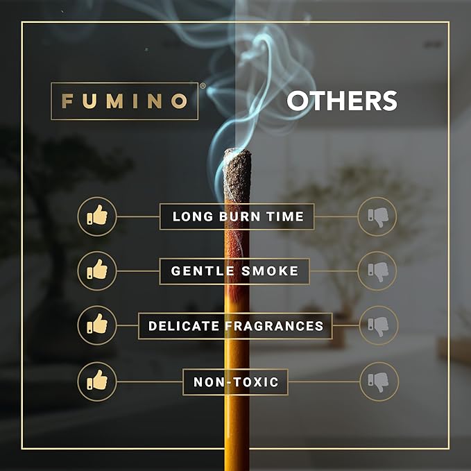 Incense Sticks Fumino Fresh Handmade Multipack Fireside & Frost Bundle 6 Boxes 84 Pieces (3oz) Masala Agarbatti Joss Scent Fragrance for Relaxation and Meditation, Home and House Decor