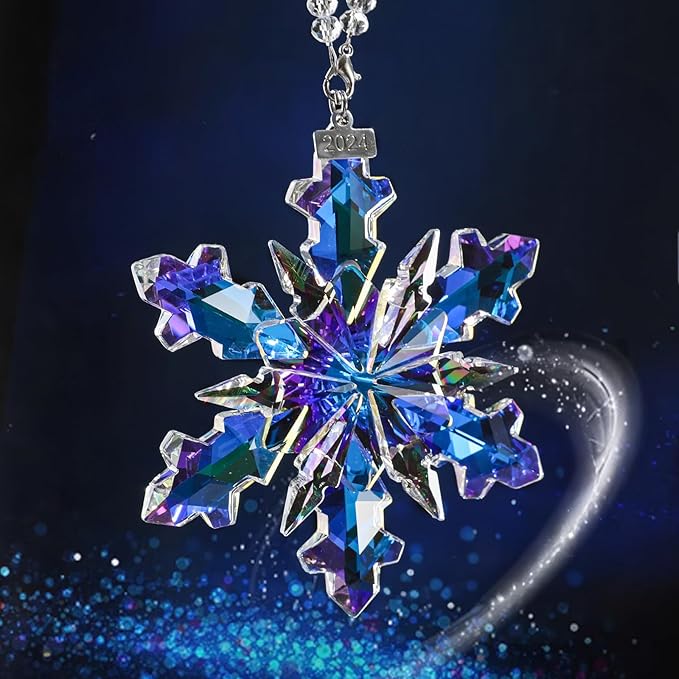 XIANGBAN 2025 Edition Snowflake Ornaments Crystal Christmas Ornaments Home Gifts (2024-Multicolor)