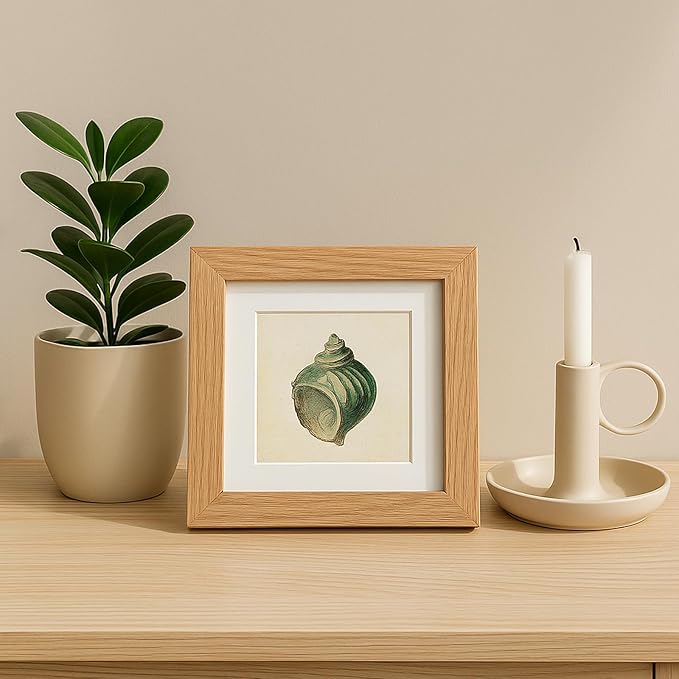 6x6 Oak Wood Picture Frame - Minimalist 6x6 Picture Frame, 6"x6" Frame Wood, Natural Solid Wooden Picture Frames for Wall Art Photo and Prints(3 Pack, Beige)