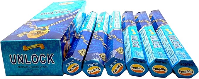 Govinda Incense - Unlock - 120 Incense Sticks, Masala Coated Incense