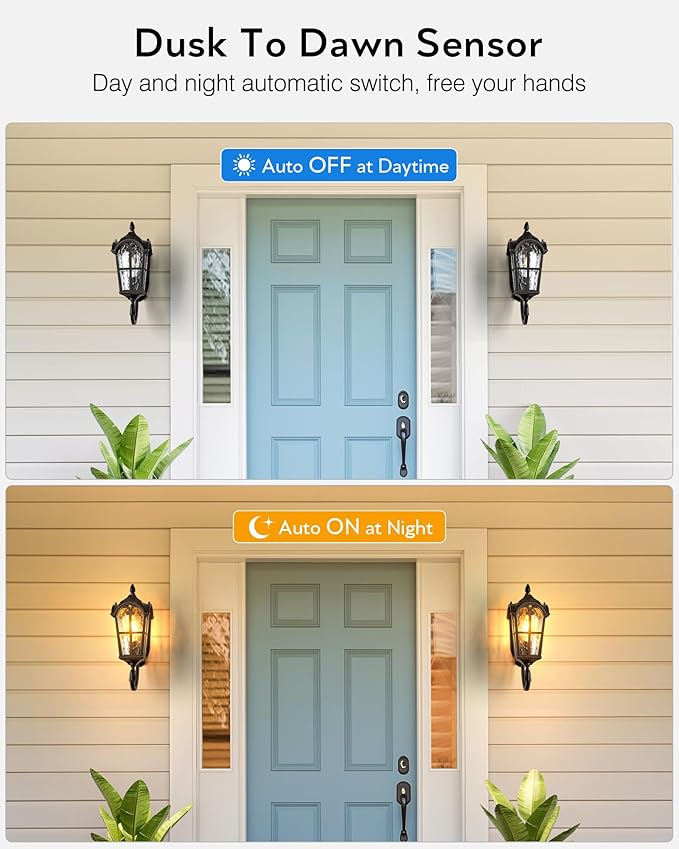VIANIS Exterior Lighting Fixtures Dusk to Dawn, Vintage Oil Rubbed Bronze Front Porch Lights with Gold Trim, Waterproof and Anti-Rust Outdoor Wall Light Fixtures for House, Porch, Garden, Doorway