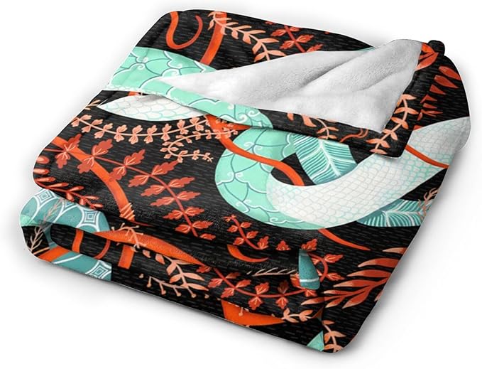 Tijuboni Snake Throw Blanket Snake Gifts for Girls Boys Women Men Kids Adults Soft Flannel Fleece Blanket for Couch Sofa Bed Home Decor 60"x80"
