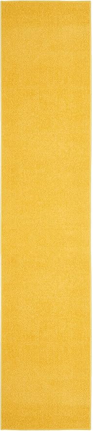 Nourison Home Essentials Solid Indoor/Outdoor Yellow 2'2" x 16 Area Rug, Easy Cleaning, Non Shedding, Bed Room, Living Room, Dining Room, Deck, Patio, Backyard (2x16)