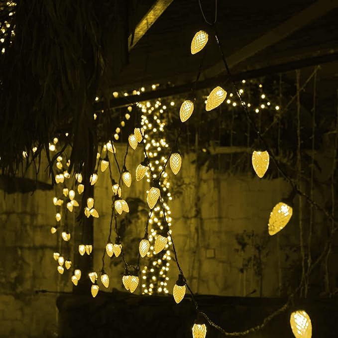 Dazzle Bright C9 Christmas String Lights, 3 Pack Total 300 LED 198 FT Waterproof Connectable Green Wire Fairy Lights, Christmas Light for Indoor Outdoor Home Yard Xmas Tree House Decor (Warm White)
