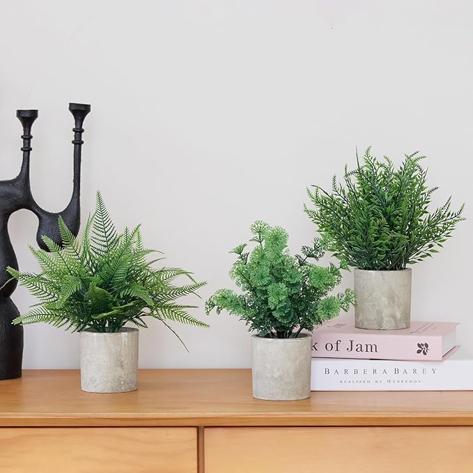 3 Pack Fake Potted Plants Artificial Plants for Shelf/Living Room/Wall/Home Decor